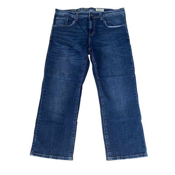 TK Axel Jeans Men Size 40x30 Slim Boot Blue Denim Western Flap Pockets - Picture 1 of 11